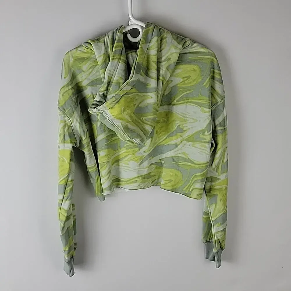 Wild Fable Cropped Hoodie, Green Swirl, Size S, NWT - Picture 3 of 7